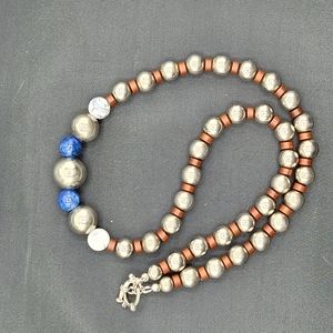 22" silver and Gemstone necklace